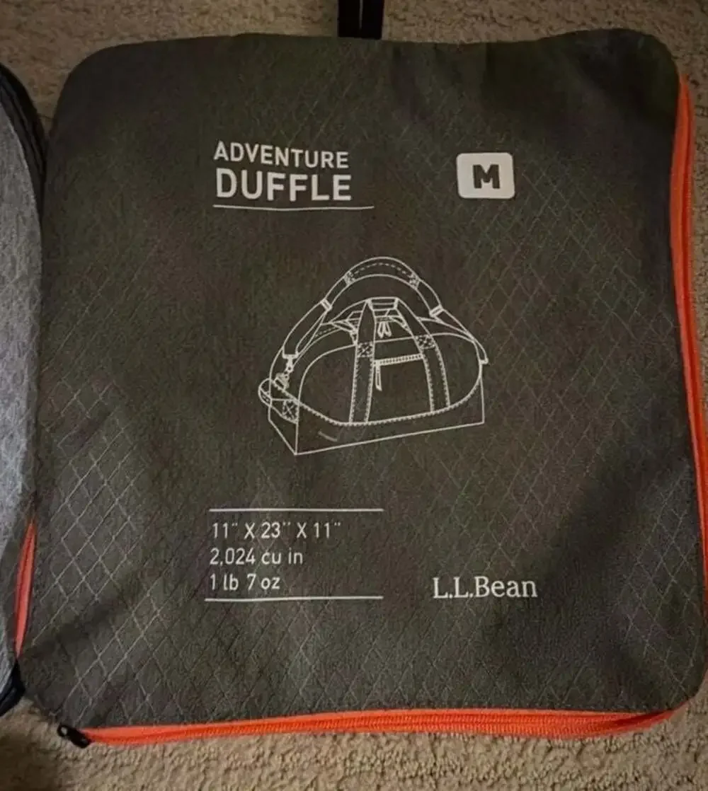LL Bean Adventure Duffle Medium Packable Travel Bag 2 included